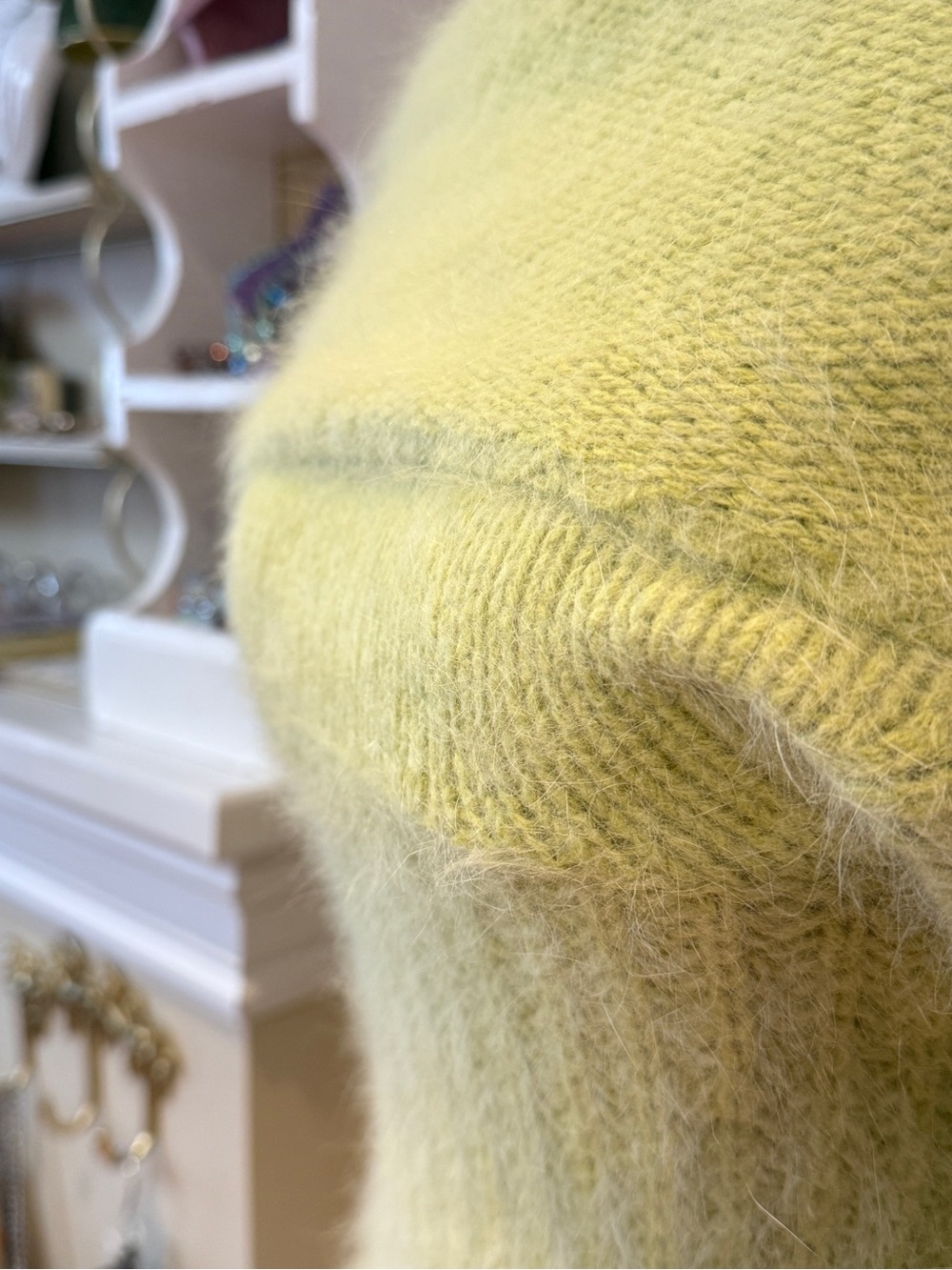 Angora Hair Lime Green Women’s Sweater - Picture 5 of 10